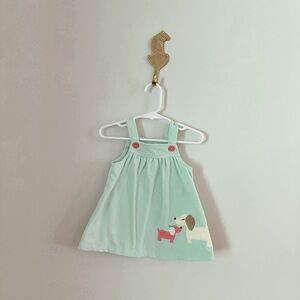 Carter's Mint Green Casual Dress with Dog Appliqué